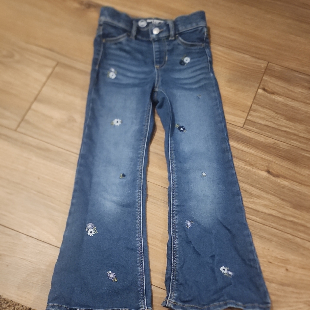 wonder nation Blue Floral Embroidered Bootcut Jeans